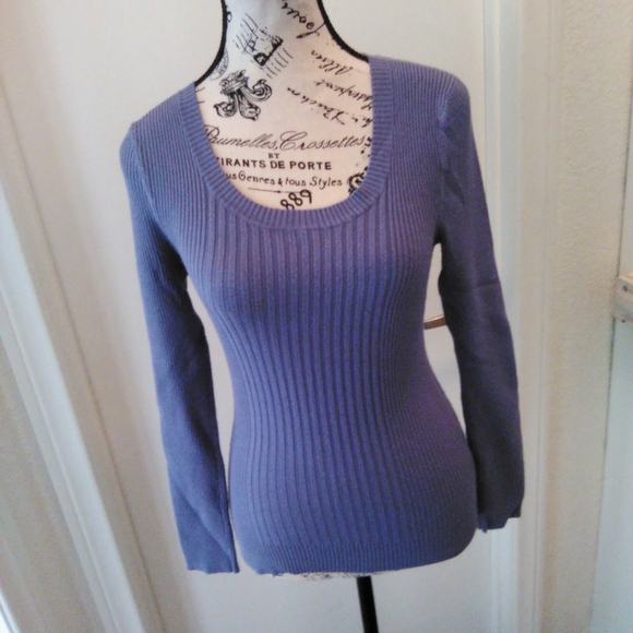 Sky Blue VNeck Cable Knit sweater - Picture 1 of 2